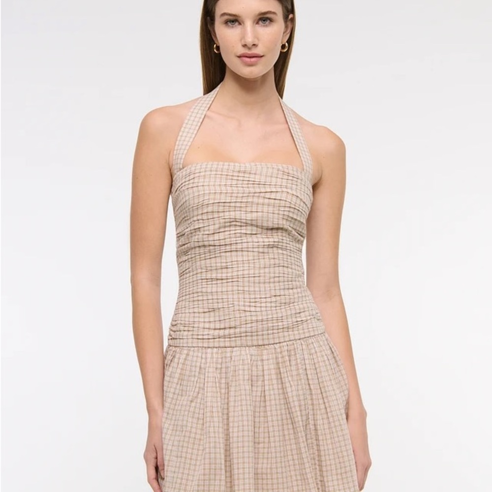 Emerson Drop Waist Halter Mini Dress